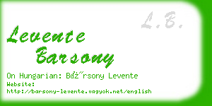 levente barsony business card